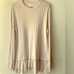 LAUREN CONRAD RUFFLED SWEATER
